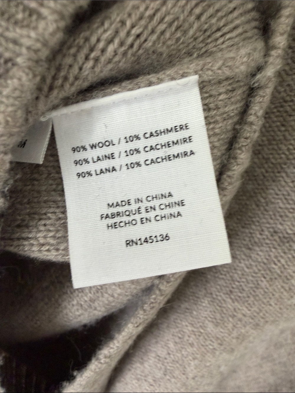 NAADAM Taupe Cropped Cable Turtleneck Sweater - Picture 6 of 7